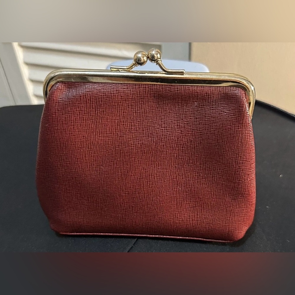 Dooney & Bourke Red Clutch with Gold Accents - Picture 2 of 6